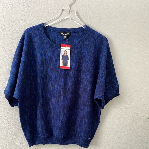 DKNY Marled Sweatshirt Short sleeve Medium NWT - Picture 1 of 6